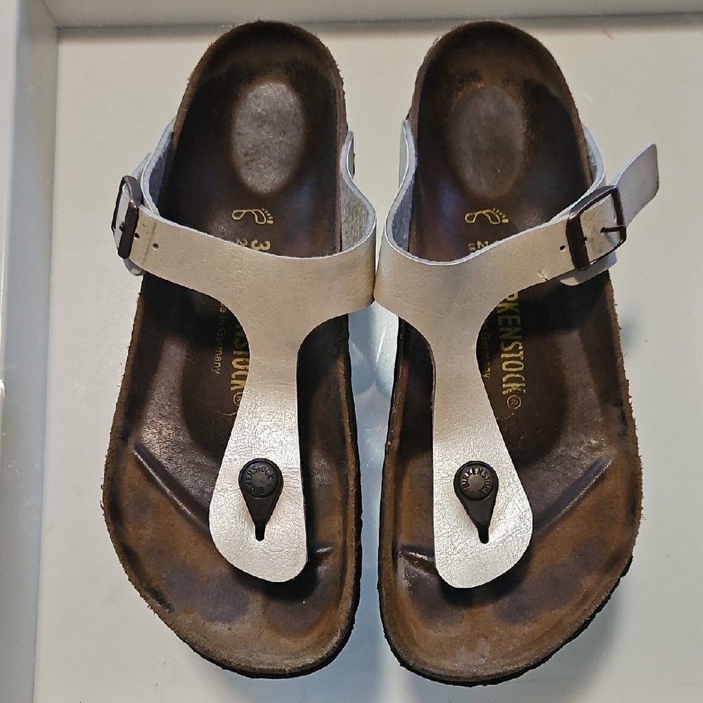 Birkenstock Cream Thong Sandals